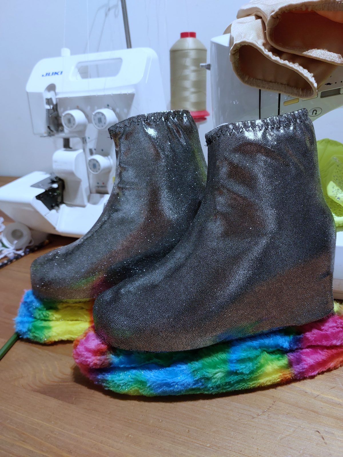 Close-up of a custom accessory set in warm studio light
